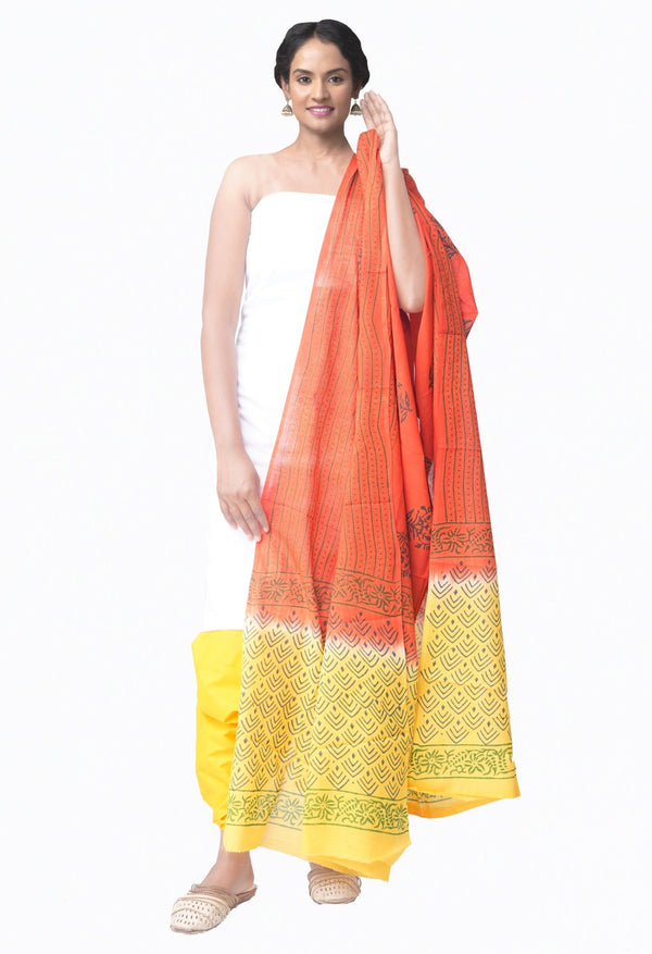 Online Shopping for Unstitched White-Yellow Pure Kanchi Cotton Salwar Kameez with  Weaving from Tamilnadu at Unnatisilks.comIndia
