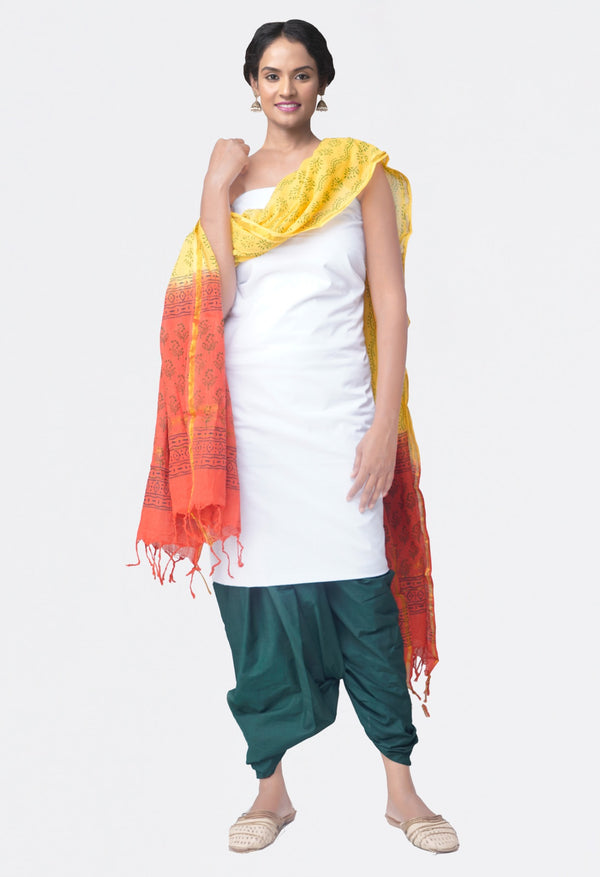 Online Shopping for Unstitched White-Green Pure Kanchi Cotton Salwar Kameez with  Weaving from Tamilnadu at Unnatisilks.comIndia

