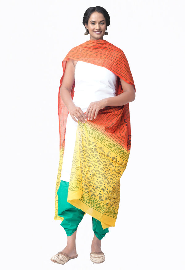 Online Shopping for Unstitched White-Green Pure Kanchi Cotton Salwar Kameez with  Weaving from Tamilnadu at Unnatisilks.comIndia
