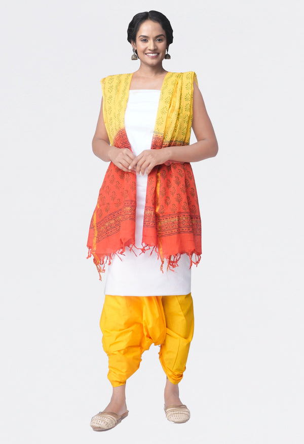 Online Shopping for Unstitched White-Yellow Pure Kanchi Cotton Salwar Kameez with  Weaving from Tamilnadu at Unnatisilks.comIndia
