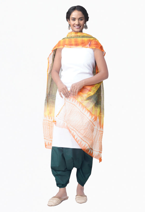 Online Shopping for Unstitched White-Green Pure Chettinad Cotton Salwar Kameez with Weaving from Tamil nadu at Unnatisilks.comIndia
