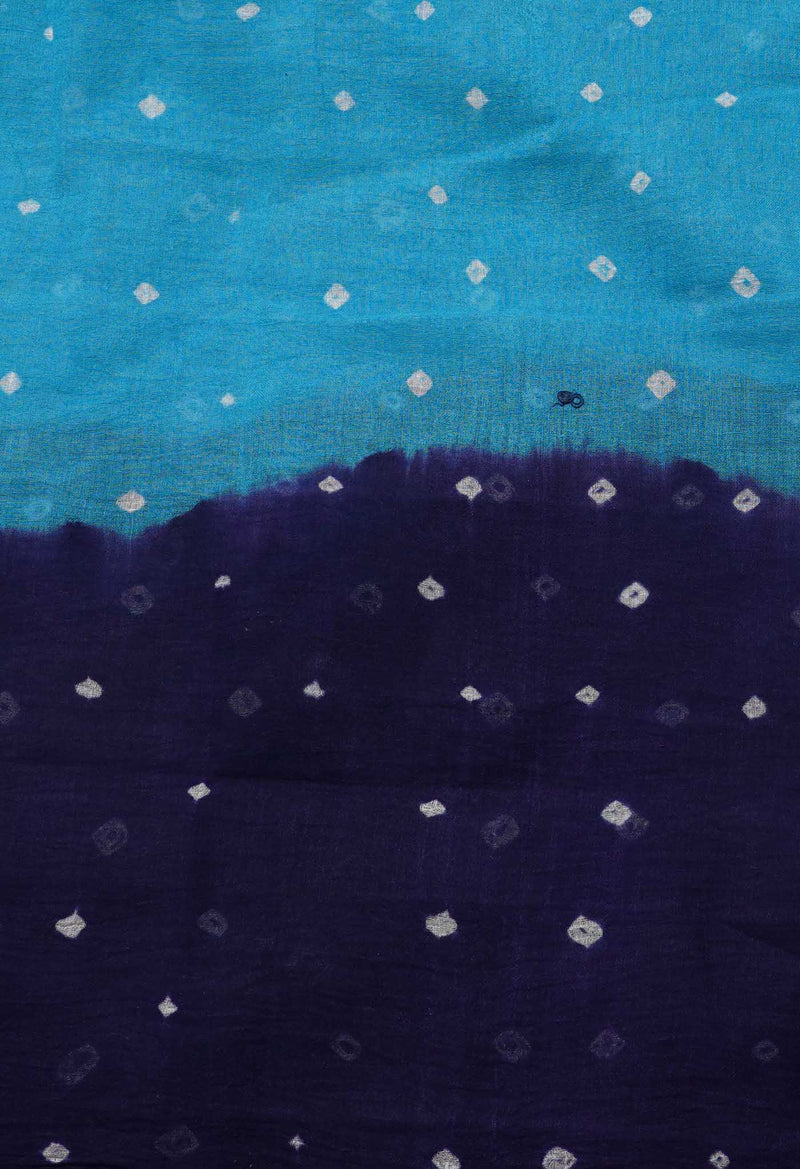 Unstitched Blue-Navy Blue Pure Bandhani Cotton Salwar Kameez –PR8761