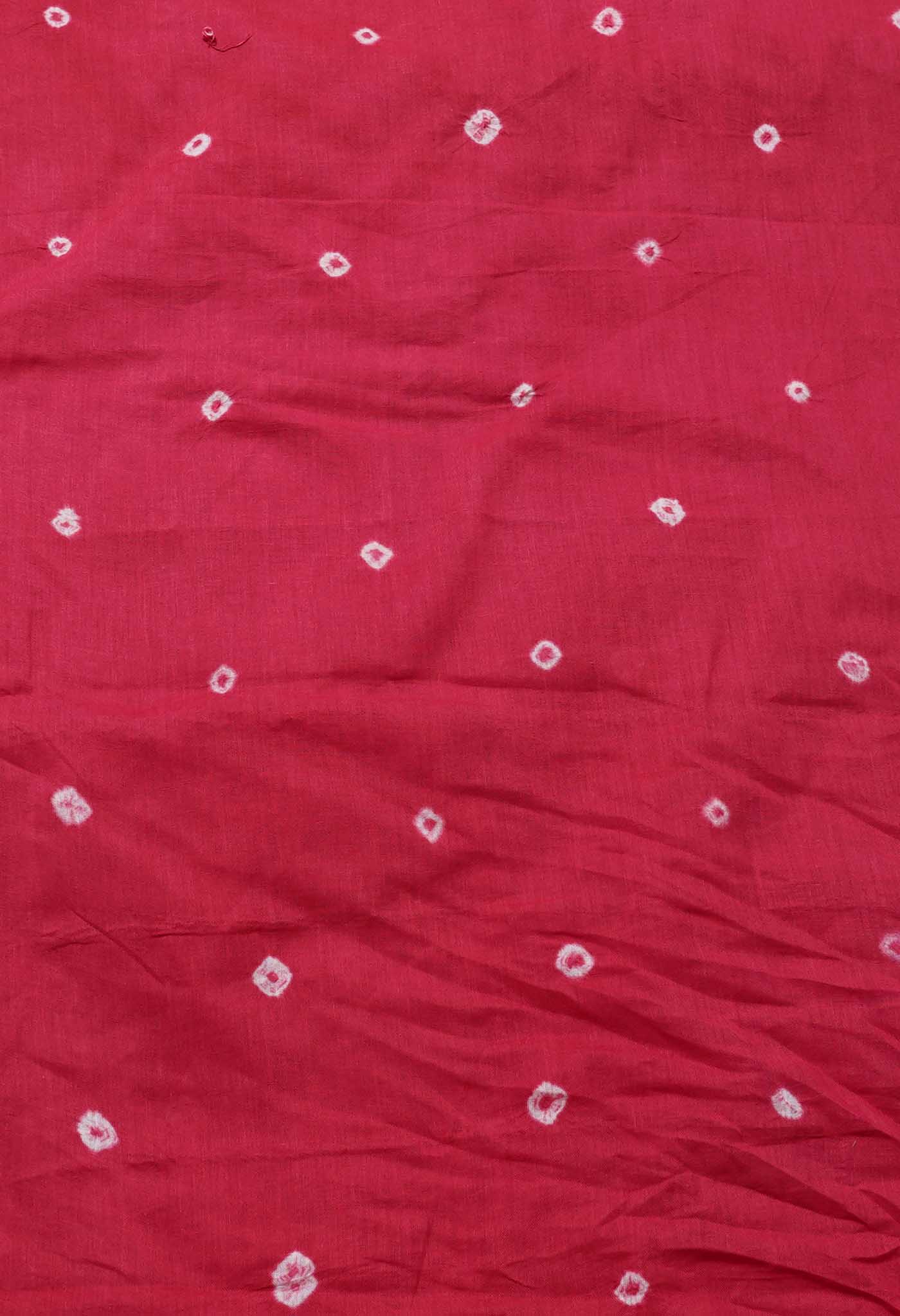 Unstitched Pink-Navy Blue Pure Bandhani Cotton Salwar Kameez –PR8762