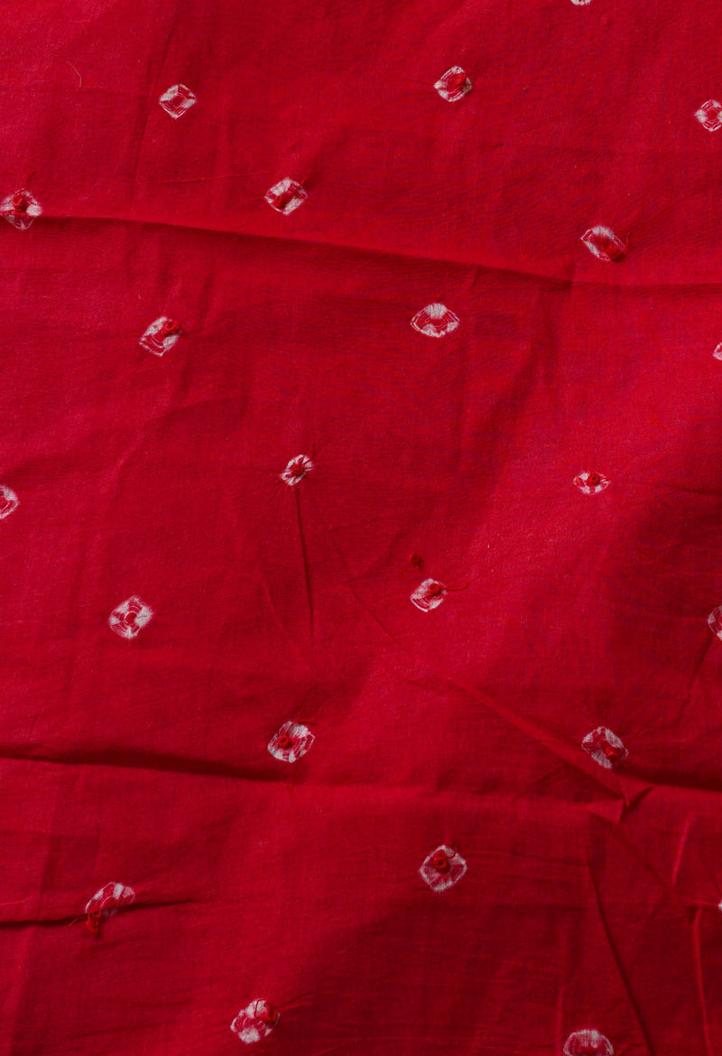 Unstitched Pink-Navy Blue Pure Bandhani Cotton Salwar Kameez –PR8769