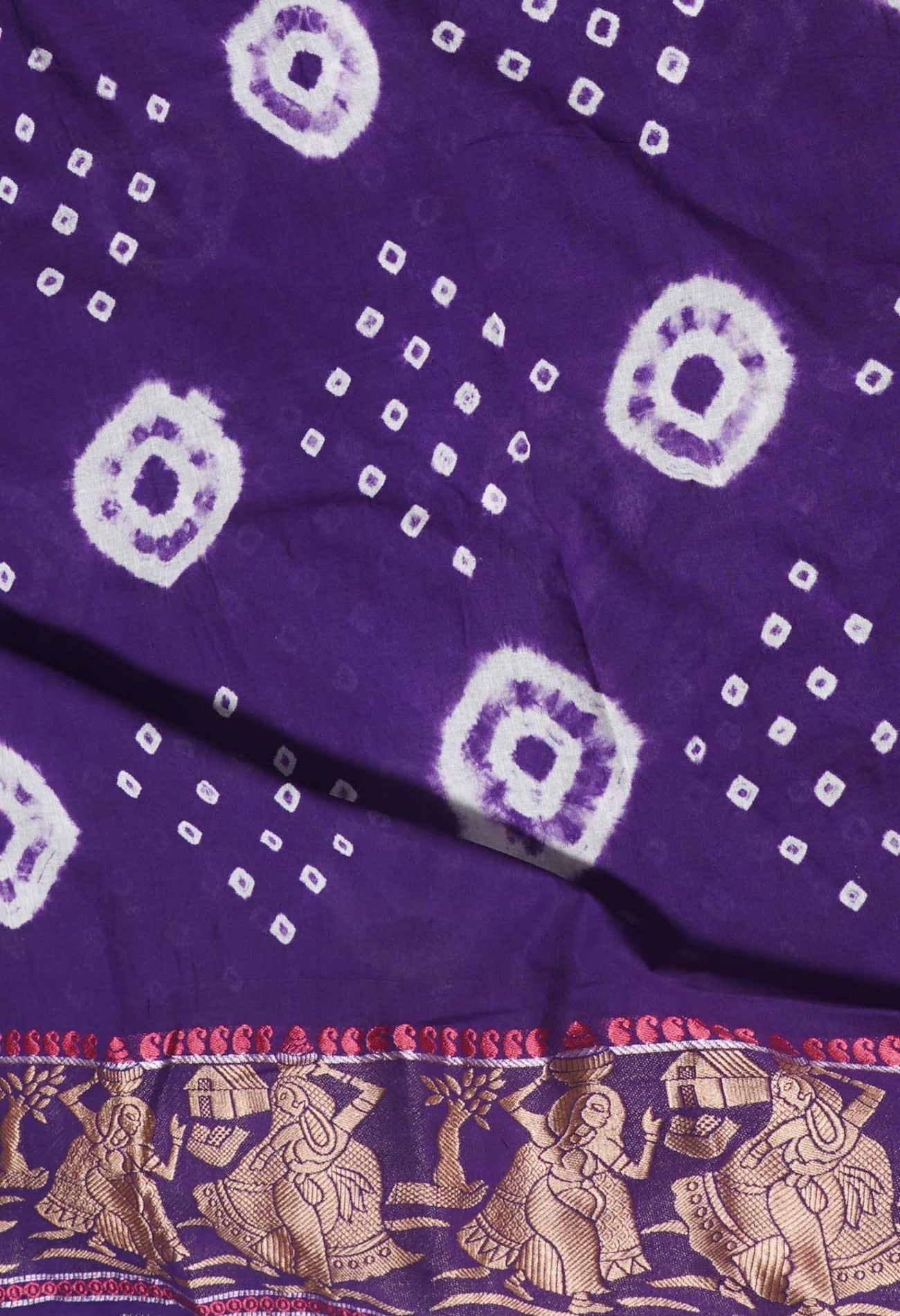 Online Shopping for Unstitched Indigo-Orange Pure Bandhani Cotton Salwar Kameez –PR8827 with Tie and Dye Bandhani. from Rajastan at Unnatisilks.com India
