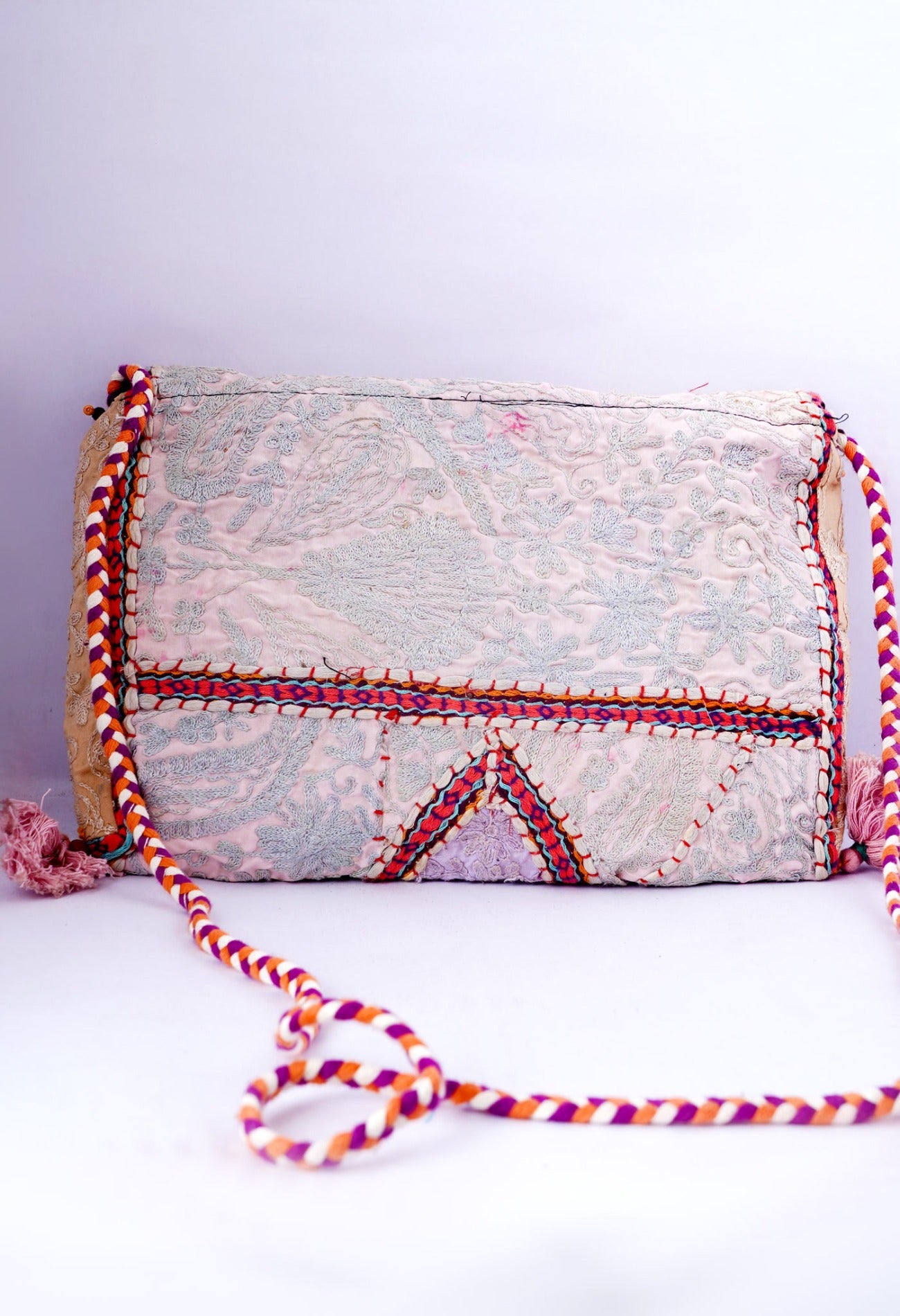 Pink Indian Handicraft Embroidered Hand Bag-UB40