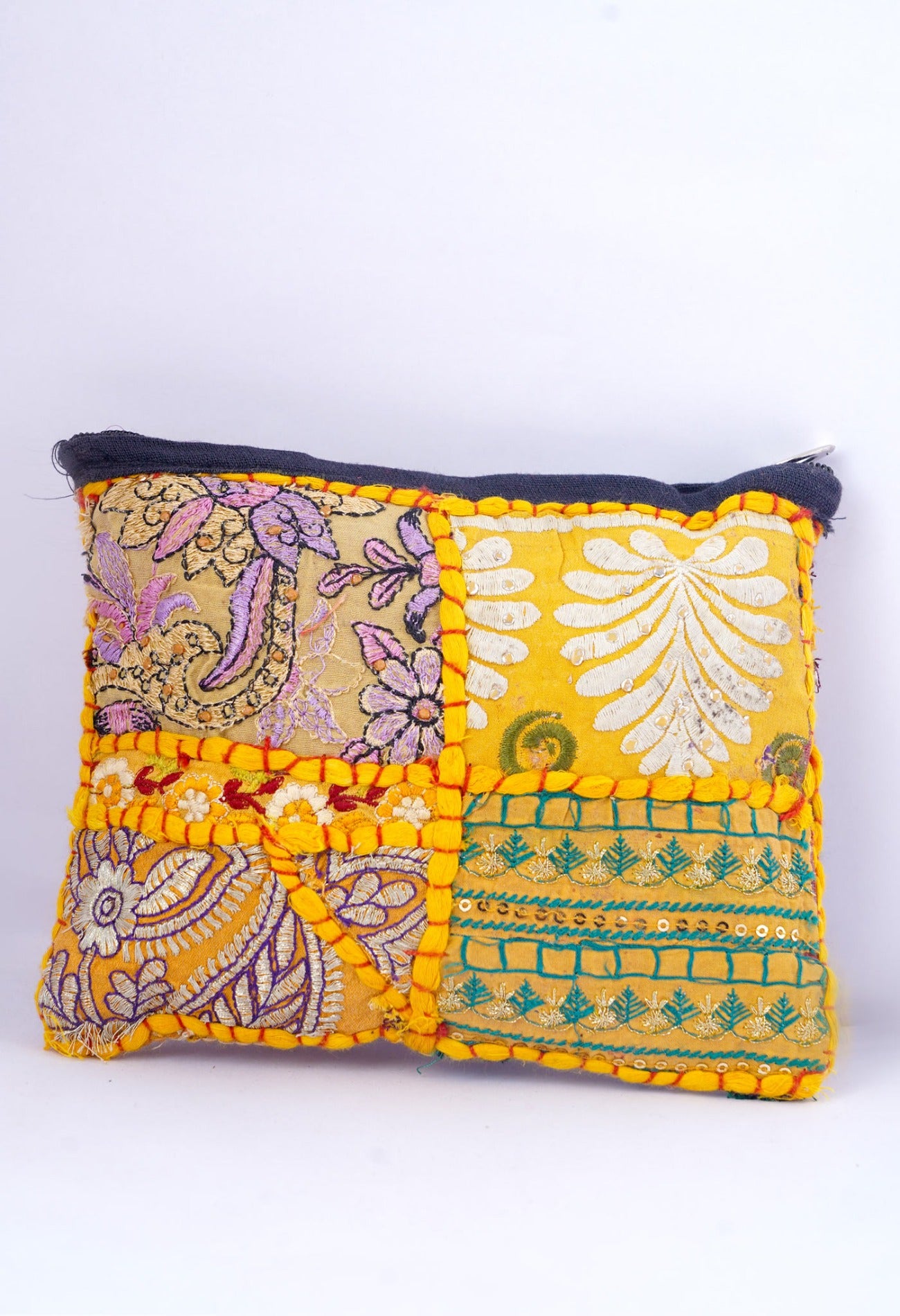 Online Shopping for Yellow Indian Handicraft Embroidered Clutch Bag with Weaving from Rajasthan at Unnatisilks.com India_x000D_
