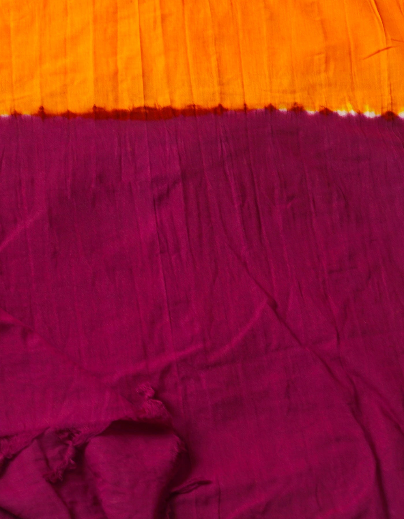 Dark Purple-Mustard Yellow Pure Tie- Dye Shibori Cotton Dupatta-UDS3625
