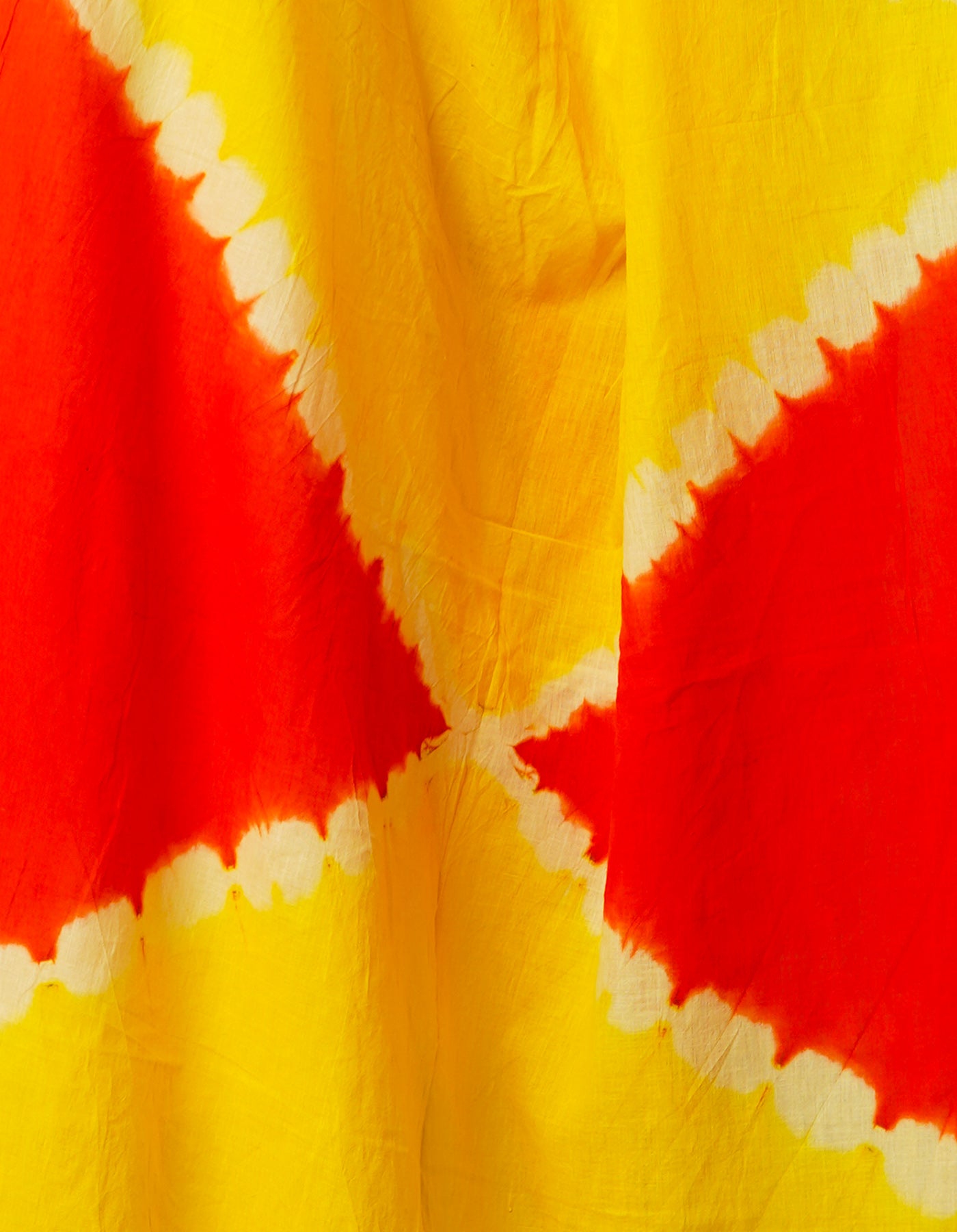Yellow-Orange Pure Tie- Dye Shibori Cotton Dupatta-UDS3660