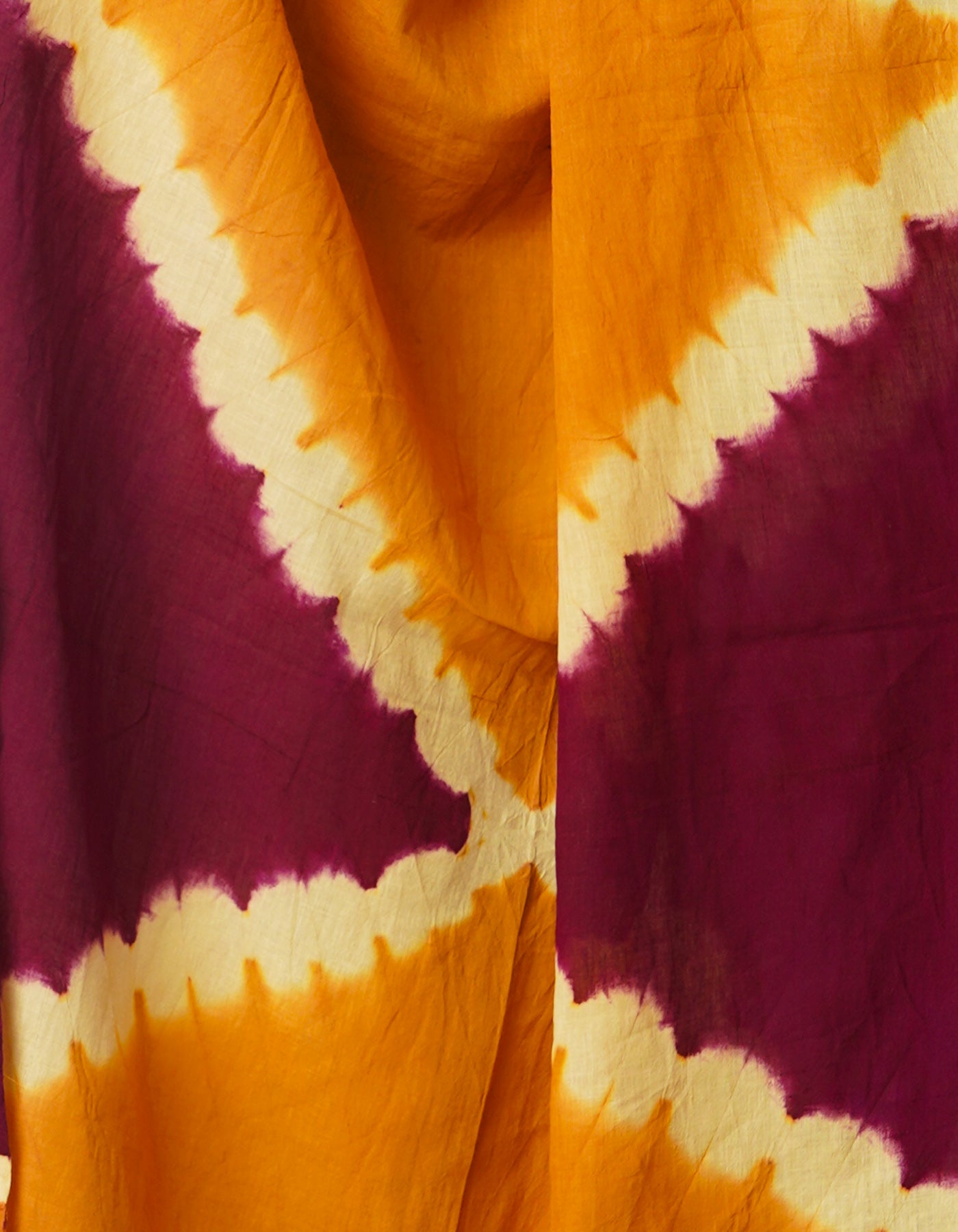 Brown-Dark Purple Pure Tie- Dye Shibori Cotton Dupatta-UDS3661