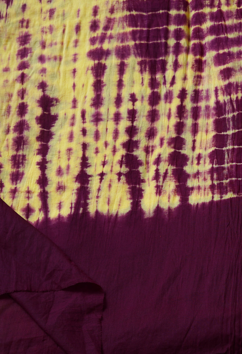 Purple Pure Tie- Dye Shibori Cotton Dupatta-UDS3747