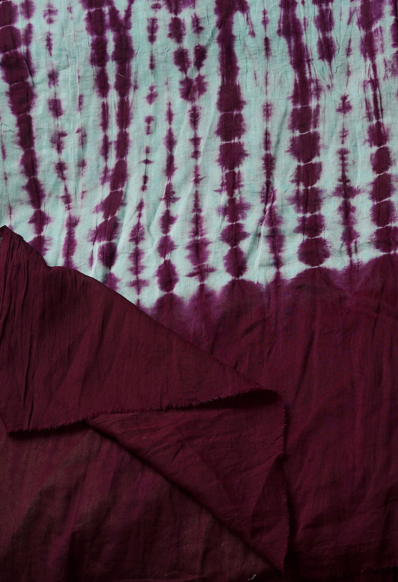 Purple Pure Tie- Dye Shibori Cotton Dupatta-UDS3785