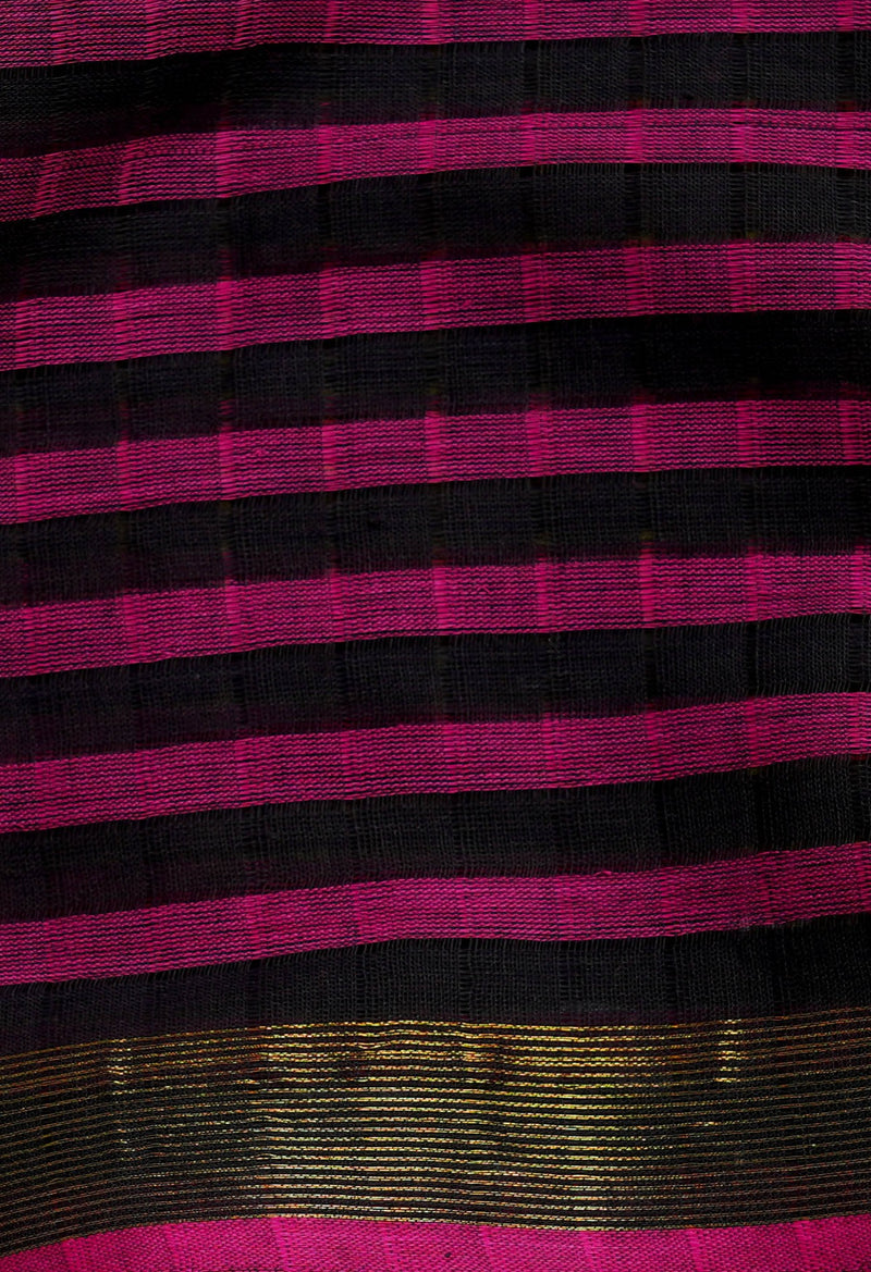 Black-Purple Pure Mangalagiri Cotton Dupatta