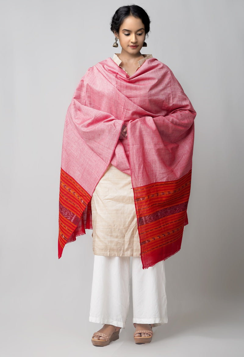 Online Shopping for Red Pure Handloom Ikat Sambalpuri Cotton Dupatta with Weaving from Andhra Pradesh at Unnatisilks.comIndia
