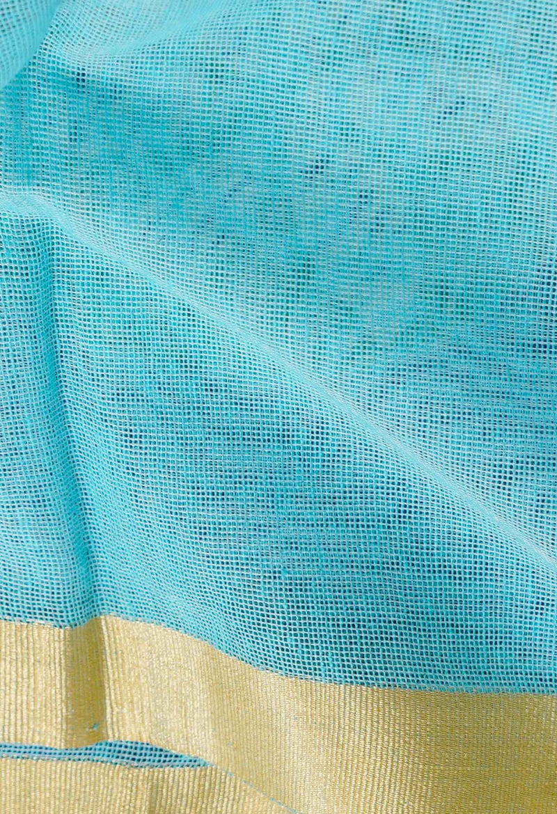 Blue Banarasi Jute Net Dupatta-UDS2112