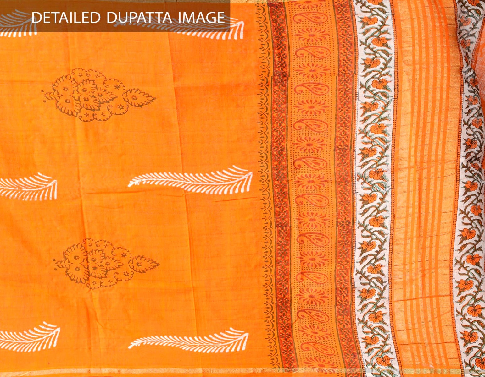 Online Shopping for Orange Pure Andhra Cotton Dupatta with Hand block prints with Hand Block Prints. from Andhra Pradesh at Unnatisilks.comIndia
