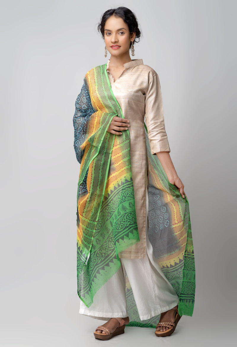 Online Shopping for Black Hand Block Printed Kota Cotton Dupatta  with Hand Block Prints from Andhra Pradesh at Unnatisilks.comIndia
