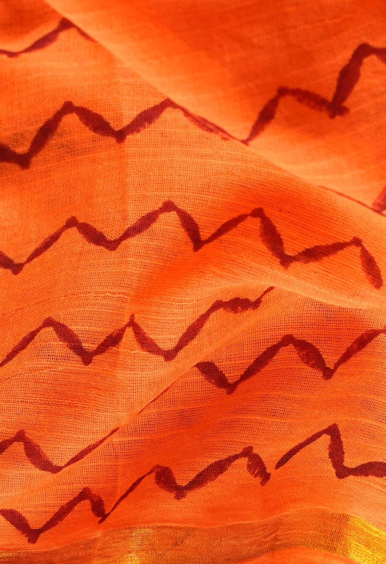 Online Shopping for Orange Chanderi Cotton Dupatta with Hand Block Prints with Hand Block Prints from Madhya Pradesh at Unnatisilks.comIndia
