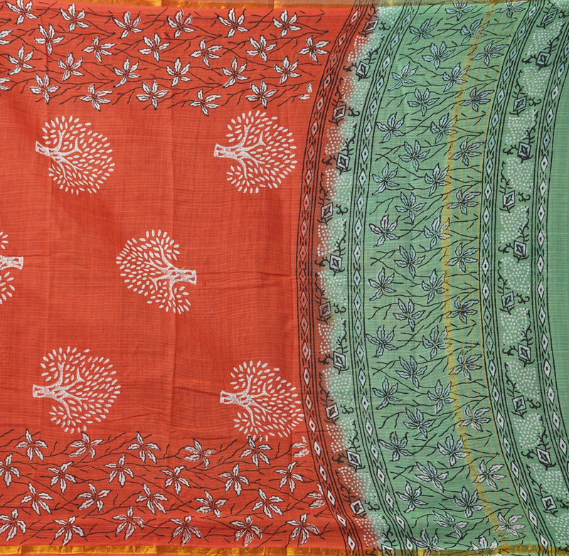Online Shopping for Red Chanderi Cotton Dupatta with Hand Block Prints with Hand Block Prints from Madhya Pradesh at Unnatisilks.comIndia
