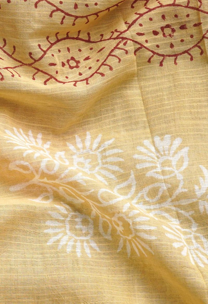 Online Shopping for Brown Chanderi Cotton Dupatta with Hand Block Prints with Hand Block Prints from Madhya Pradesh at Unnatisilks.comIndia
