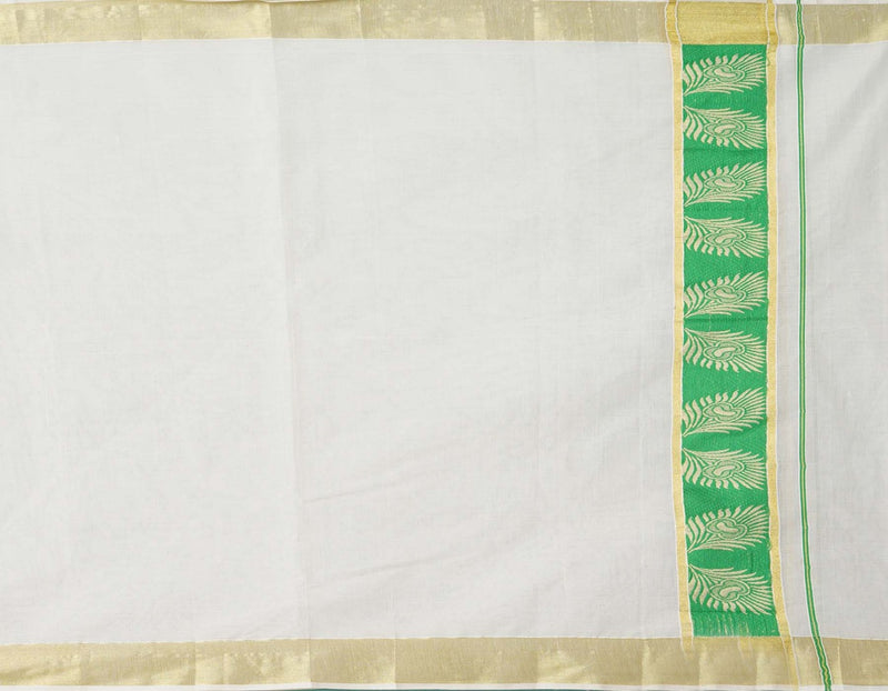 Online Shopping for Ivory Pure Kerala Kasavu Cotton Dupatta with Weaving from Kerala at Unnatisilks.comIndia
