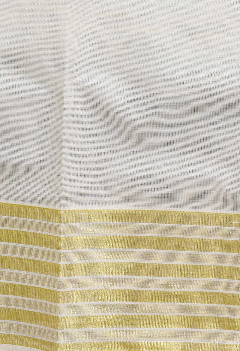 Online Shopping for Ivory Pure Kerala Kasavu Cotton Dupatta with Weaving from Kerala at Unnatisilks.comIndia
