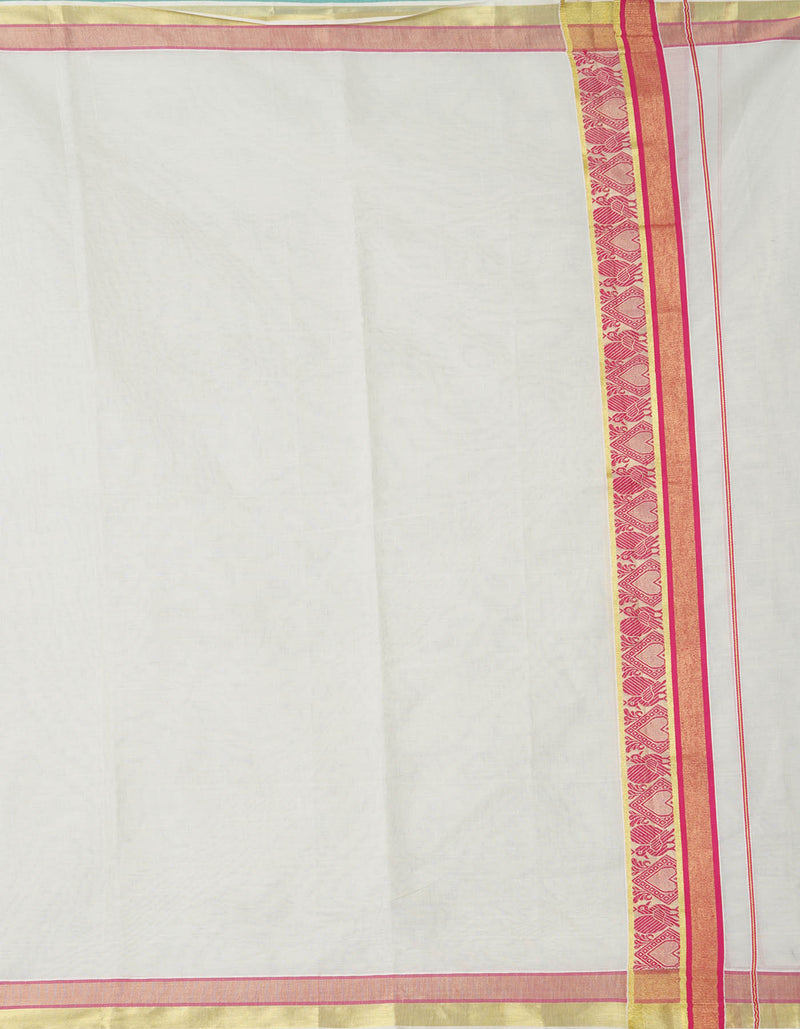 Online Shopping for Ivory Pure Kerala Kasavu Cotton Dupatta with Weaving from Kerala at Unnatisilks.comIndia
