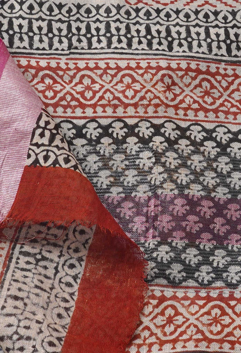 Online Shopping for Cream Bagru Printed Pure Handloom Linen Dupatta with Bagru Prints from Chattisgarh at Unnatisilks.comIndia
