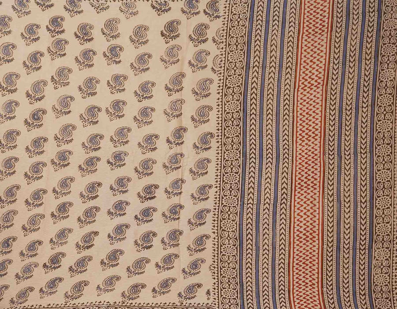 Online Shopping for Cream Bagru Printed Pure Chiffon Dupatta with Bagru Prints from Rajasthan at Unnatisilks.comIndia
