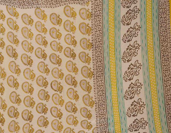 Online Shopping for Cream Bagru Printed Pure Chiffon Dupatta with Bagru Prints from Rajasthan at Unnatisilks.comIndia
