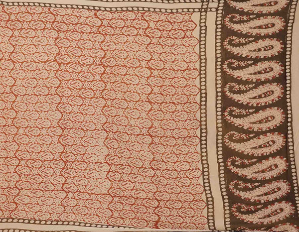 Online Shopping for Brown Bagru Printed Pure Chiffon Dupatta  with Bagru Prints from Punjab at Unnatisilks.comIndia
