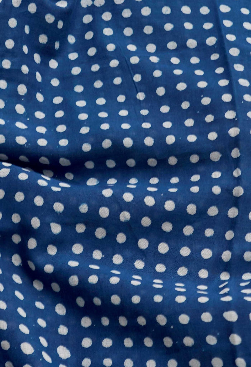 Indigo Blue Dabu Printed Pure Mulmul Cotton Dupatta