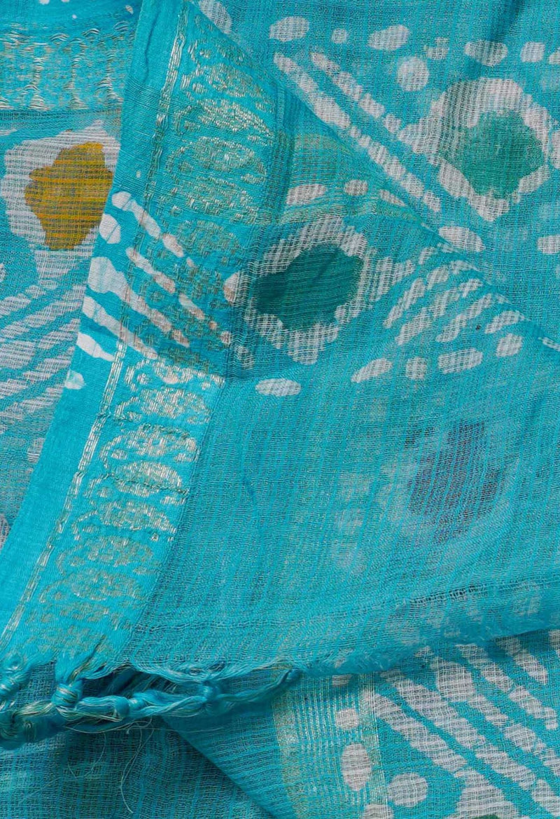 Online Shopping for Blue Pure Hand Batik Kota Cotton Dupatta with Batik Prints from Rajasthan at Unnatisilks.comIndia
