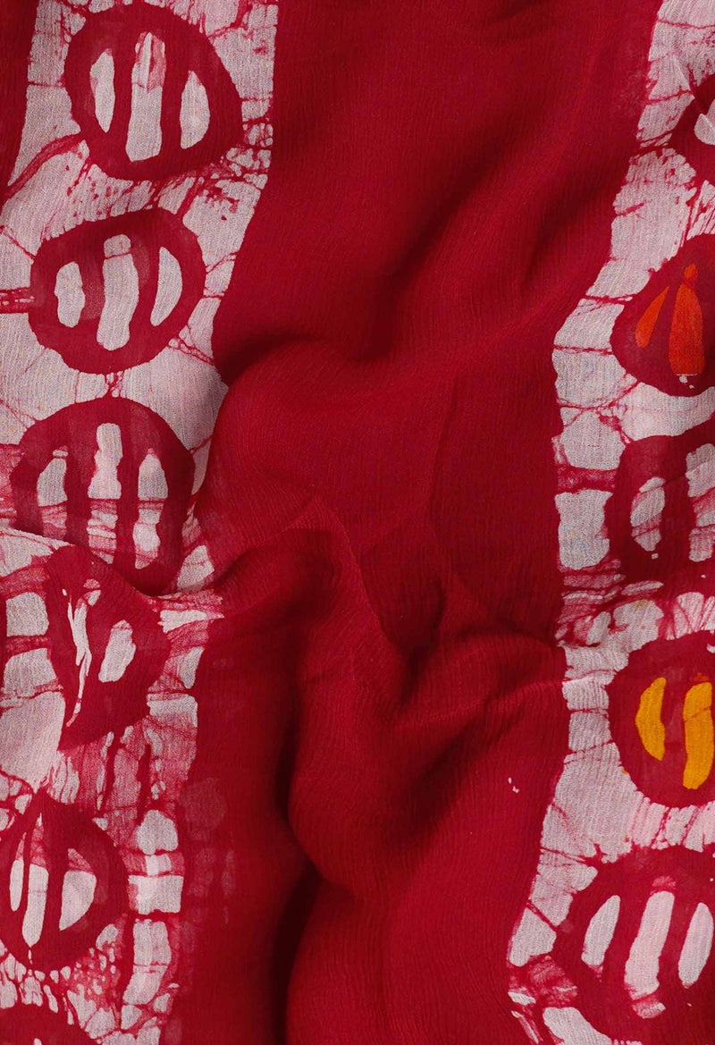 Online Shopping for Maroon Pure Hand Batik Georgette  Dupatta with Batik Prints from Punjab at Unnatisilks.comIndia

