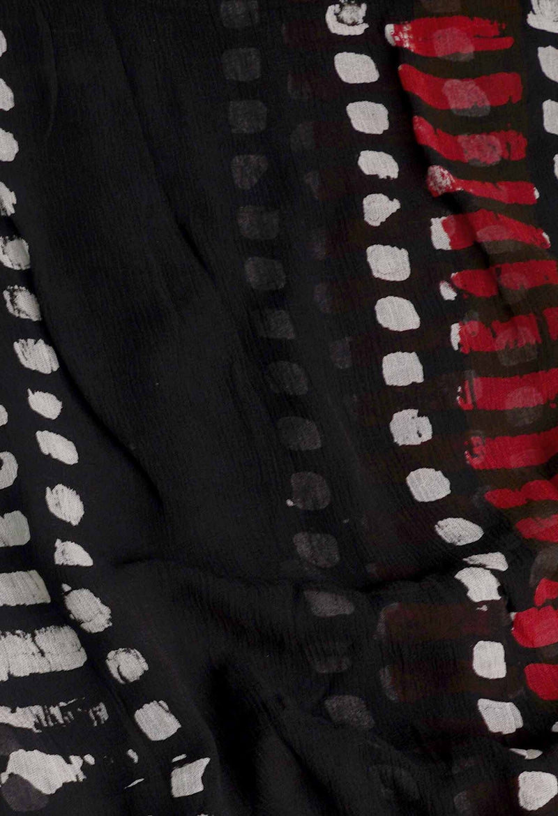 Online Shopping for Black Pure Hand Batik Georgette  Dupatta with Batik Prints from Punjab at Unnatisilks.comIndia
