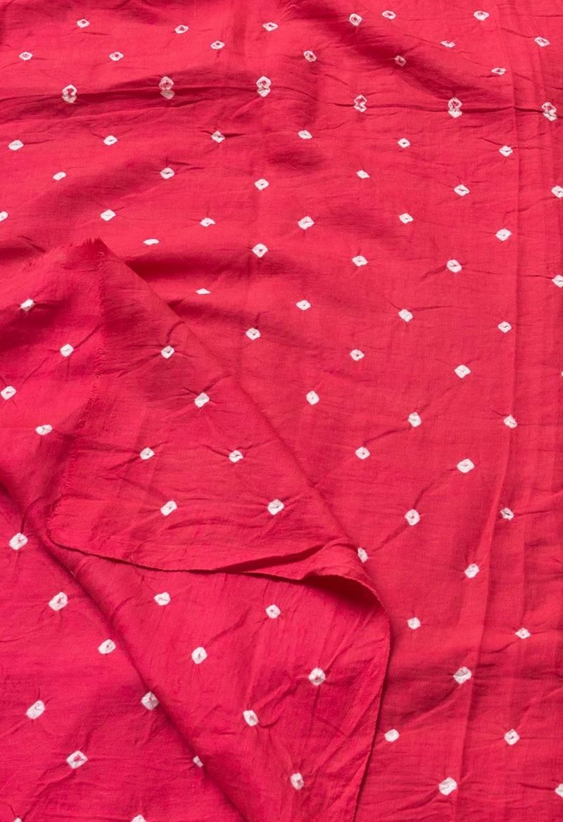 Online Shopping for Pink Pure Bandhani Cotton Dupatta with Batik from Rajasthan at Unnatisilks.comIndia
