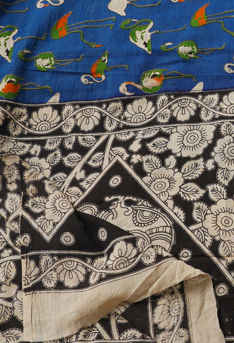 Blue Pure Kalamkari Cotton Dupatta-UDS3420