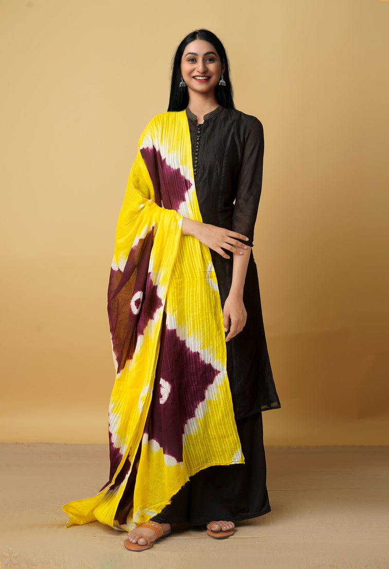 Multi Pure Tie- Dye Shibori Kota Cotton Dupatta- UDS3521