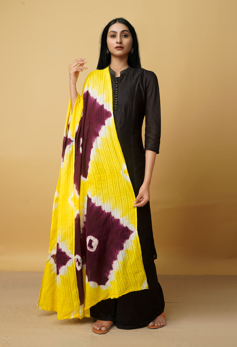 Multi Pure Tie- Dye Shibori Kota Cotton Dupatta- UDS3521