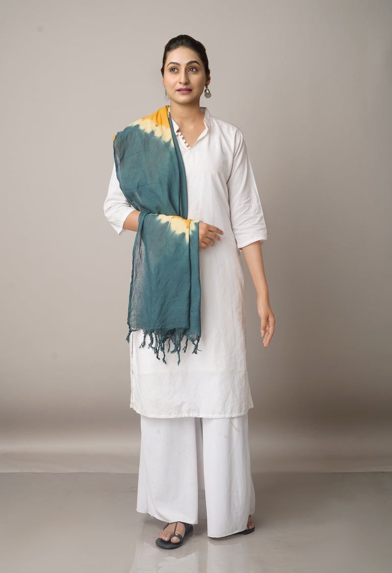 Multi Pure Tie- Dye Shibori Cotton Dupatta-UDS3654