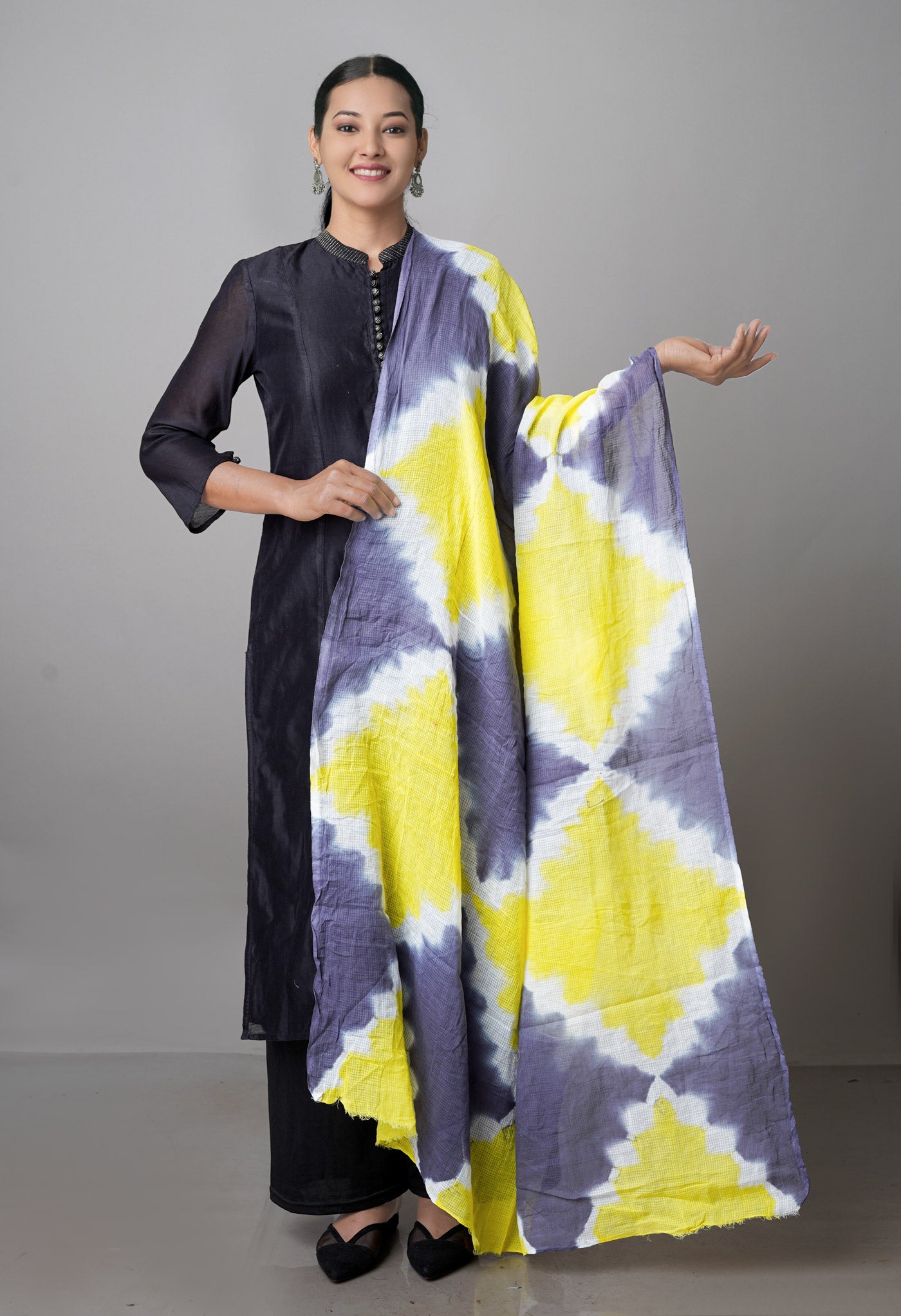 Multi Pure Tie- Dye Shibori Kota Dupatta-UDS3673