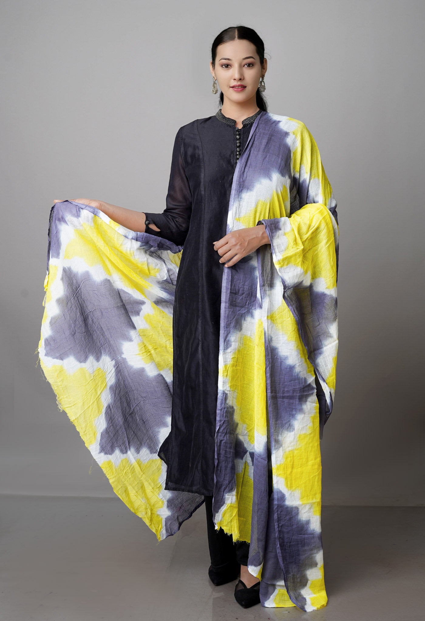 Multi Pure Tie- Dye Shibori Kota Dupatta-UDS3673