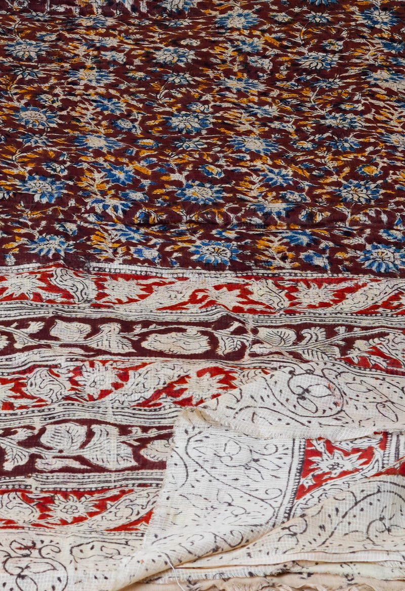 Multi Pure Kalamkari Handblock Printed Kota Dupatta-UDS4010