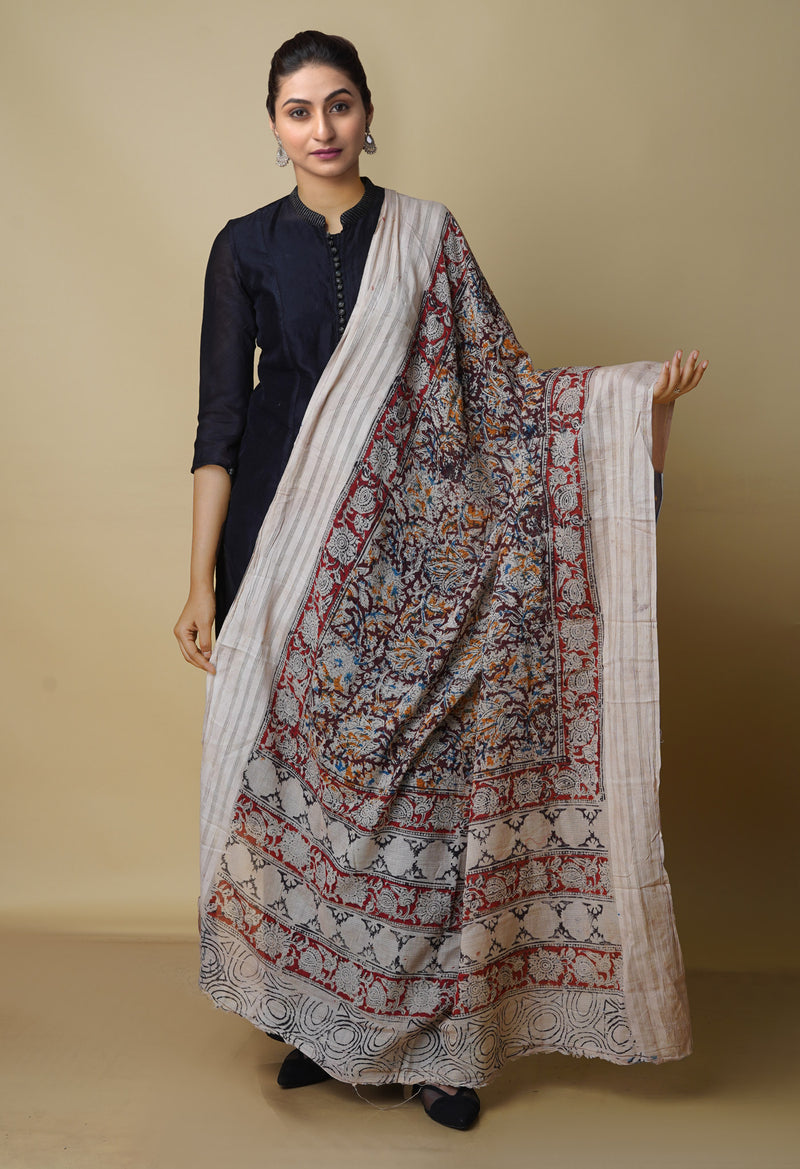 Multi Pure Kalamkari Handblock Printed Cotton Dupatta –UDS4032