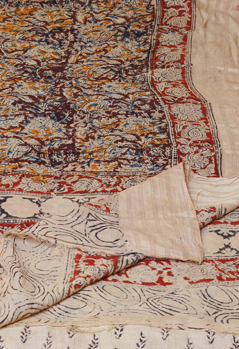 Multi Pure Kalamkari Handblock Printed Cotton Dupatta –UDS4032