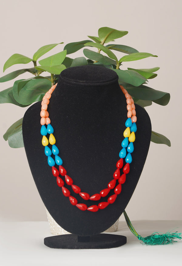Multi Amravati Beads Necklace- UJ457