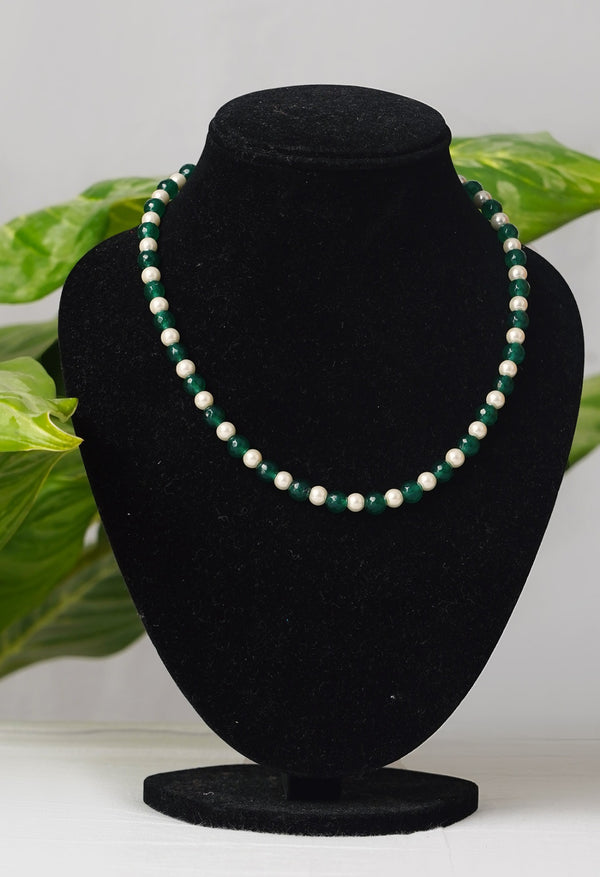 Green-White Amravati Ocean Beads Necklace
