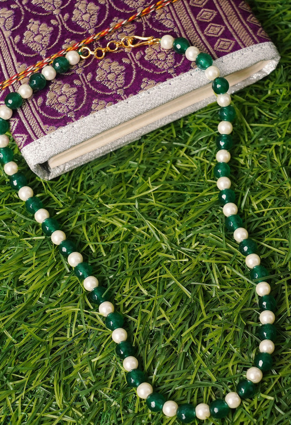 Green-White Amravati Ocean Beads Necklace