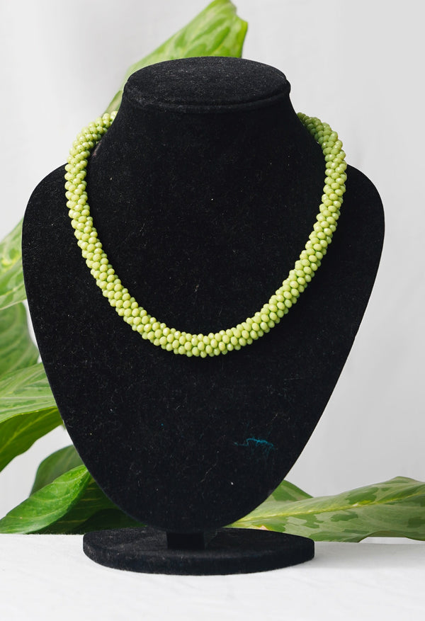 Online Shopping for Green Amravati Beads Necklace with Magnetic Pendant   from Andhra Pradesh at Unnatisilks.comIndia
