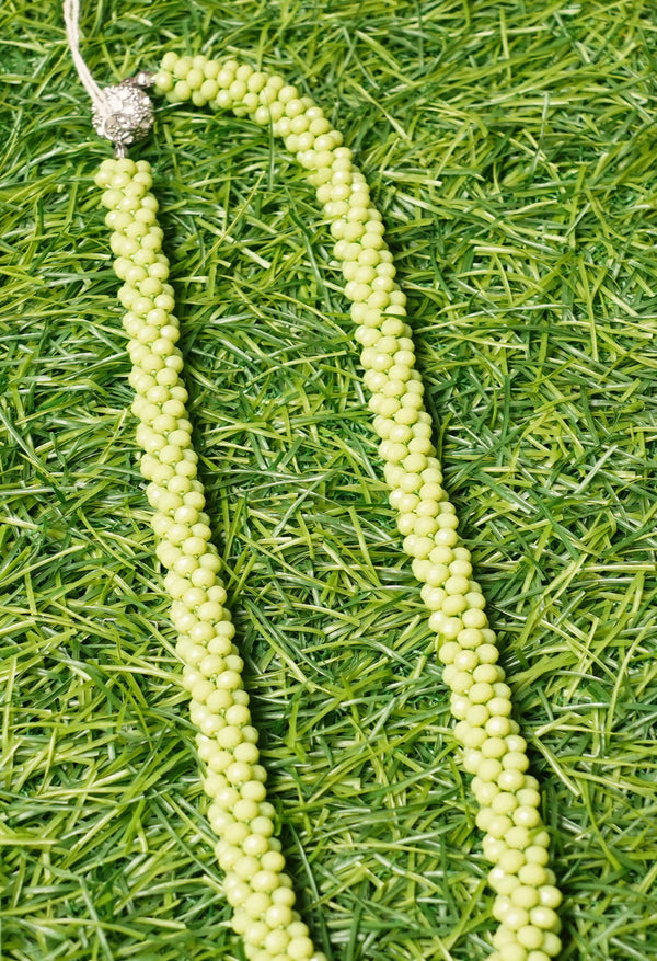 Green Amravati Beads Necklace with Magnetic Pendant